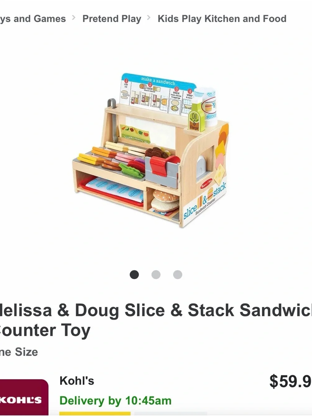 Melissa & Doug Slice and Stack Sandwich shop